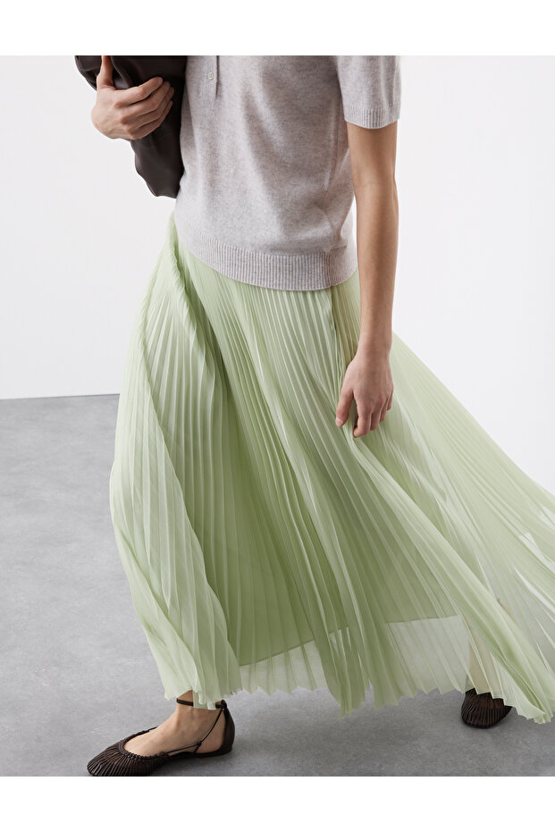 Pileli Maxi Etek - 2