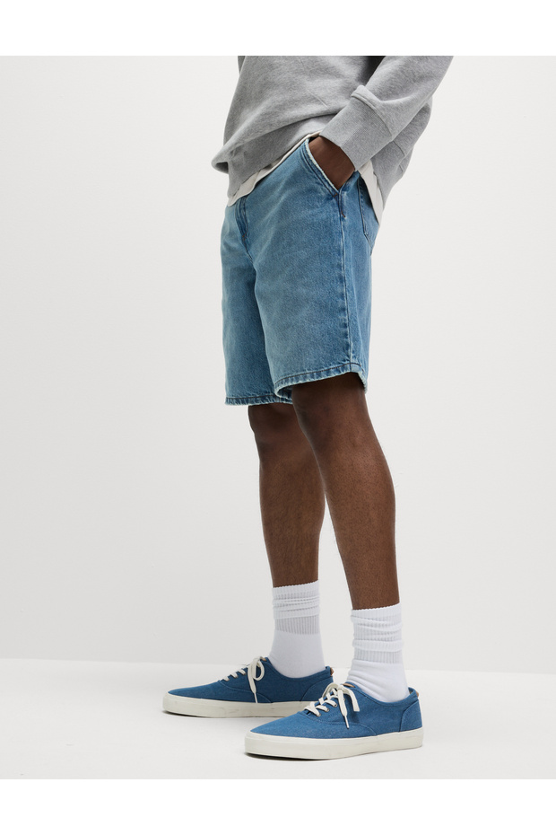 Düz Kesim Lightweight Denim Şort - 2