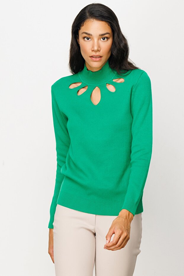 ON Dik Yaka Pencereli Triko - 3