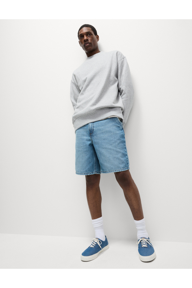 Düz Kesim Lightweight Denim Şort - 1