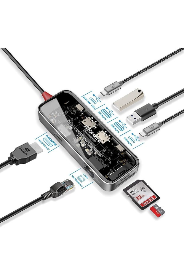 USB-C™ Transparent Media Hub, Premium 4K Display, with HDMI, Super-Fast 1000Mbps Ethernet,