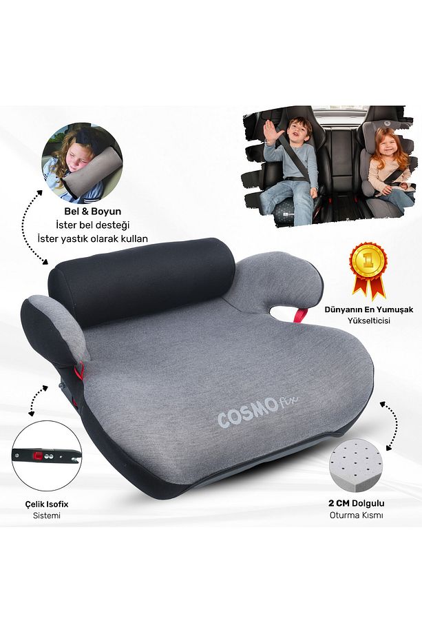 Lorelli Cosmo Fix New 22-36 Kg Isofix Oto Koltuğu Yükseltici - Grey - 1