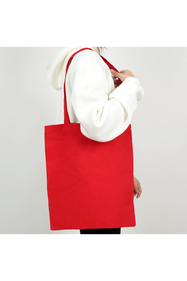 Raw Cloth Bag 35X40 cm Red Color - 100% Cotton