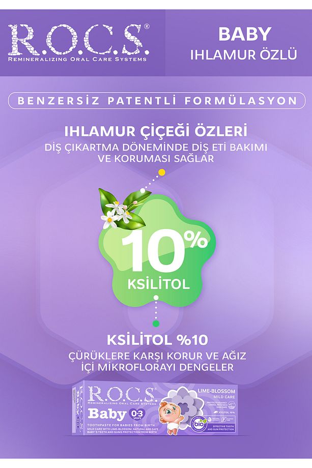 Rocs Baby 0-3 Yaş Arası Yutulabilir Diş Macunu Ihlamur Özlü 35 ml - 2