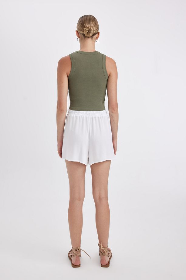 Regular Fit Normal Bel Düz Paça Krinkıl Viskon Şort A3532AX24HS - 7