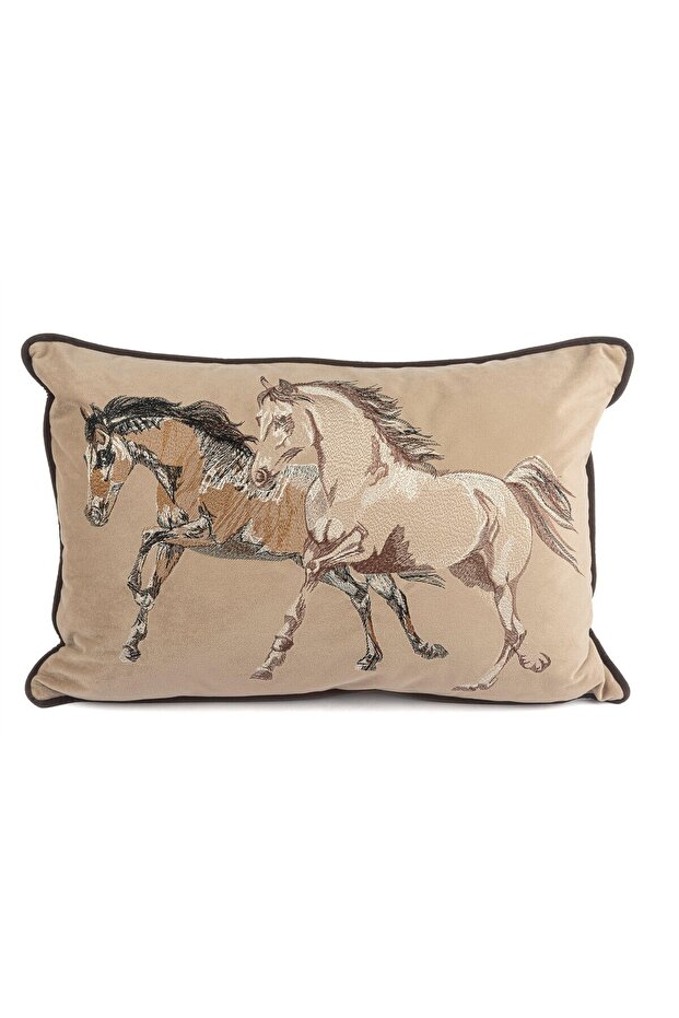 Pegasus 40X60 Horse Embroidered Pillow Cushion
