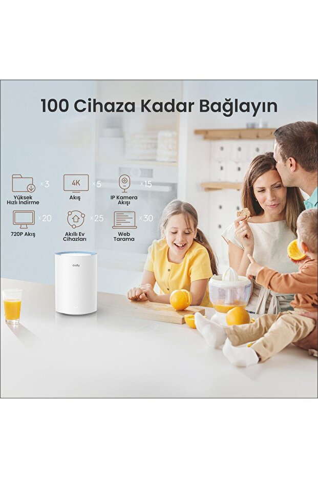 M1200 5ghz 867mbps, 2.4ghz 300mbps, 1 Port, 2xdbi Anten, Wi-fi Mesh Menzil Genişletici Router - 5