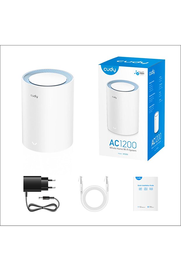 M1200 5ghz 867mbps, 2.4ghz 300mbps, 1 Port, 2xdbi Anten, Wi-fi Mesh Menzil Genişletici Router - 6