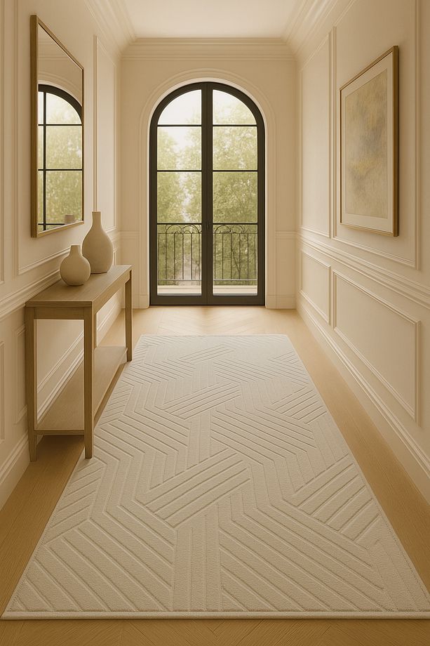 Home Modern Embos Dekoratif Halı Kaymaz Taban Yıkanabilir Salon Antre Koridor Halısı - 4