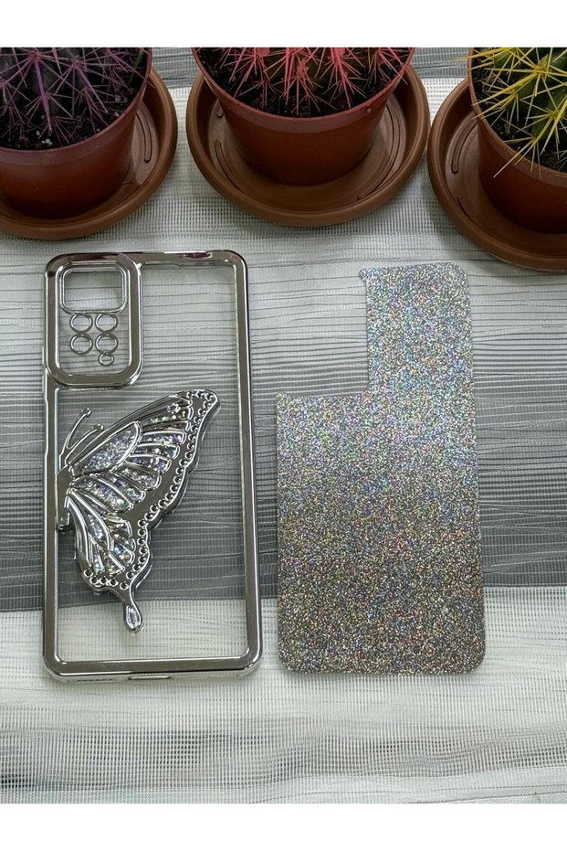 Xiaomi Redmi Note 11 Pro Compatible Juicy Butterfly Case Cover Silver