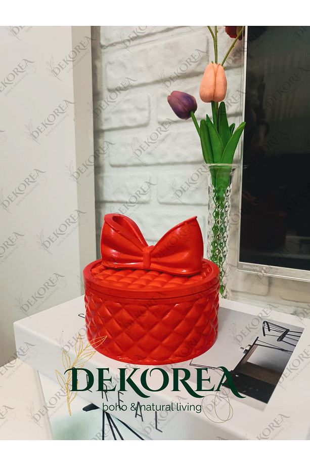 Luxe Bow Yuvarlak Kapaklı Dekoratif Saklama Kutusu – Şık Organizer & Hediye Kutusu - 5