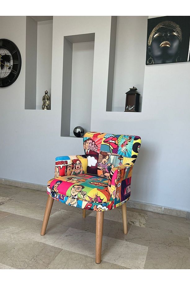 Çay Seti Koltuk Berjer - Tekli Koltuk - Cafe, Ofis, Balkon, Kafe, Bahçe Mobilyası - Dijital Baskı - 1