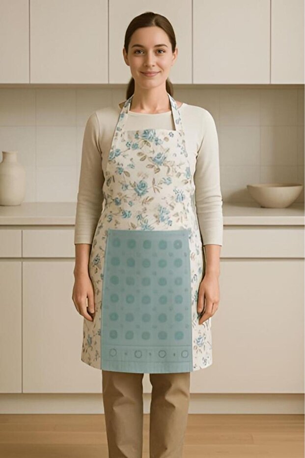 مريلة مطبخ مع منشفة، مريلة عملية للاستخدام - 4