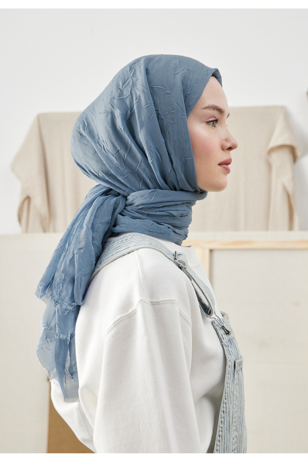 BAMBU ŞAL KOT MAVİ - 5