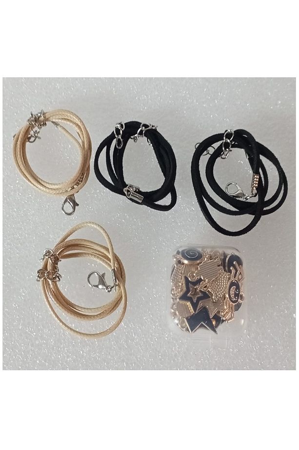 ( 30 X ADET ) 1 SET BLACK ENAMEL EVERYDAY MODEL 16 KOLYE UCU & KÜPE & BİLEKLİK AKSESUARLARI - 4