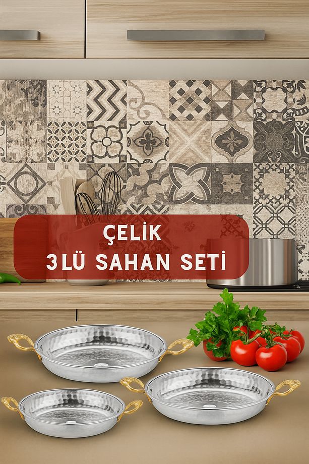 Otantik 3'lü Çelik Omlet Set - 1
