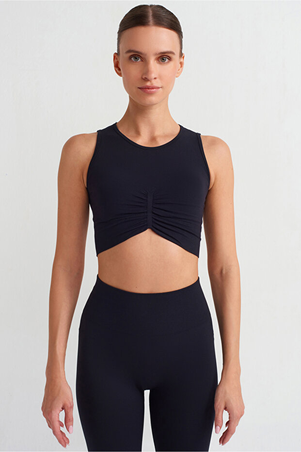 Crop Top with Perforated Back Pad Black - 3