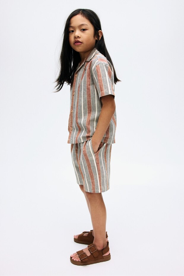 Keten Karışımlı Şort - 4