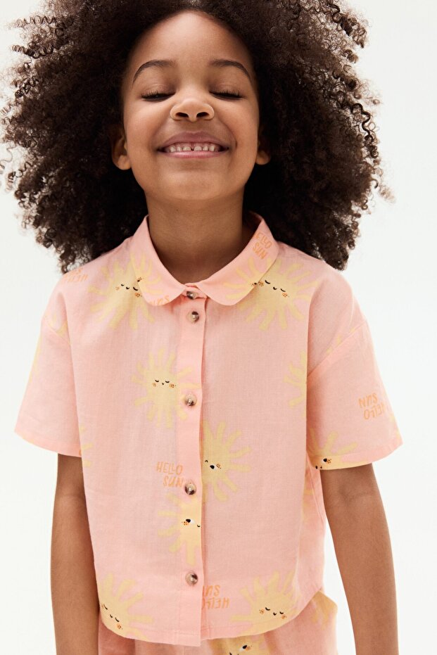 Keten Karışımlı Bluz - 1