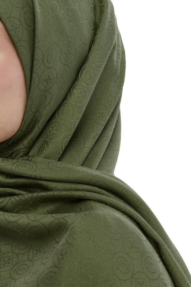 شال بنمط نجمة مونوجرام - أخضر فستقي - 5