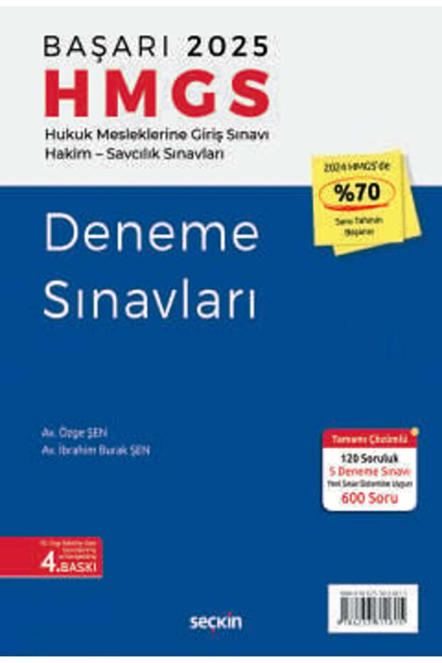 Başarı - HMGS Deneme Sınavları Hukuk Mesleklerine Giriş Sınavı Hakim - Savcılık Sınavları 10. Baskı - 4