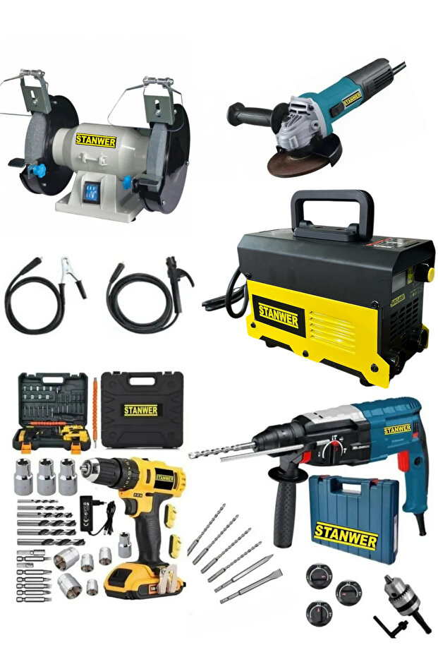 5'li Set Kaynak Makinesi Hilti Şarjlı Matkap Taşlama ve Çark Bileme - 1