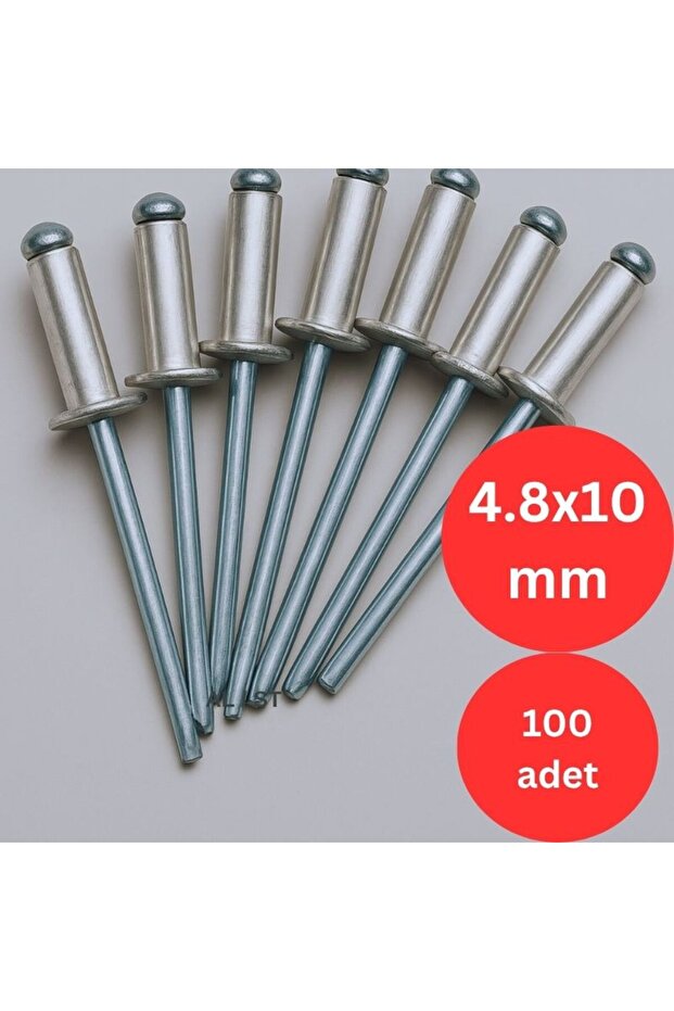4.8x10 Pop Perçin Alüminyum - Çelik ( AL/ST ) 100 Adet - 1
