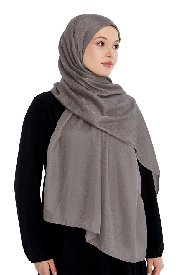 Monogram Star Desen Şal - Bej - 4