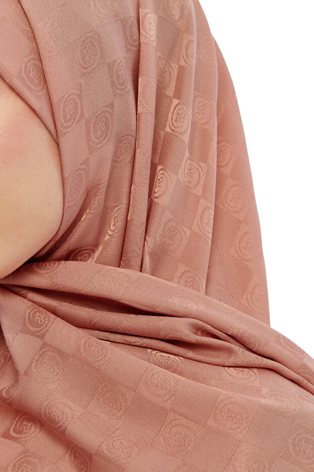 شال بنمط مونوغرام داما - سلمون - 6