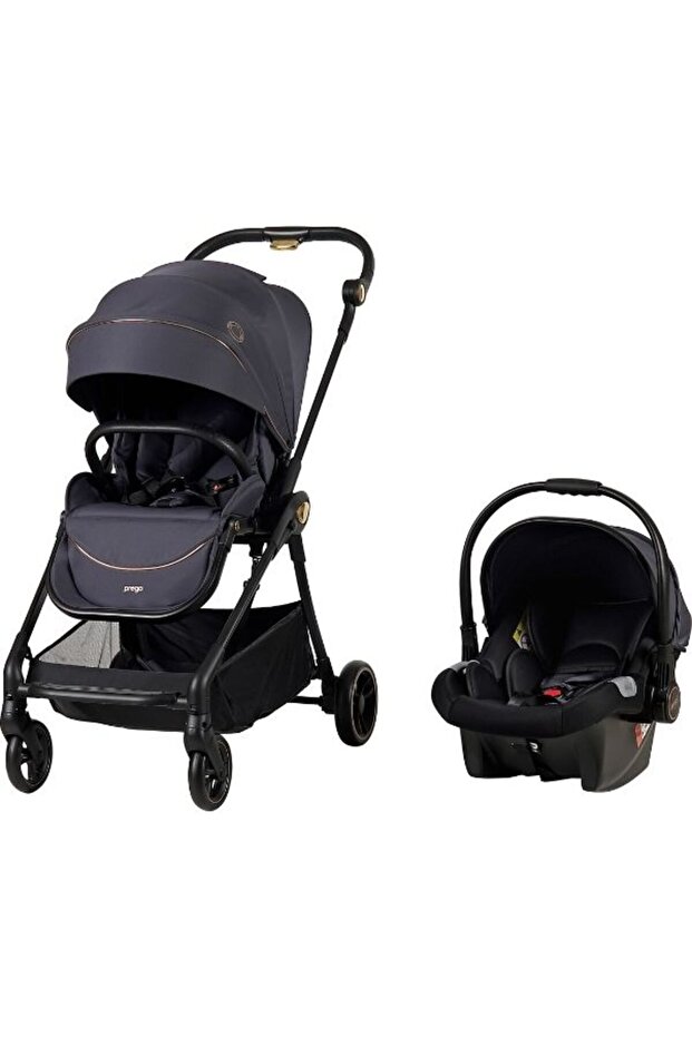 Prego Unisex Toronto Plus Çift Yönlü Katlanabilen Travel Bebek Arabası Gri 2232