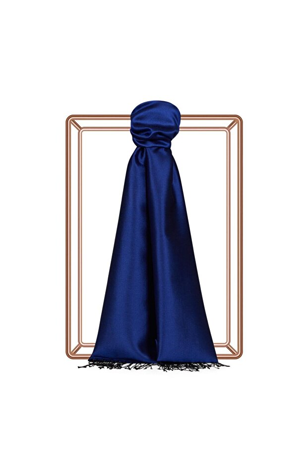 Double Sided Silk Shawl - Sapphire