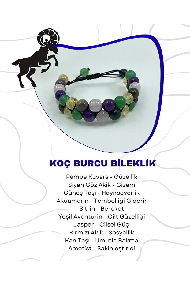 Aries Natural Stone Macrame Bracelet212201