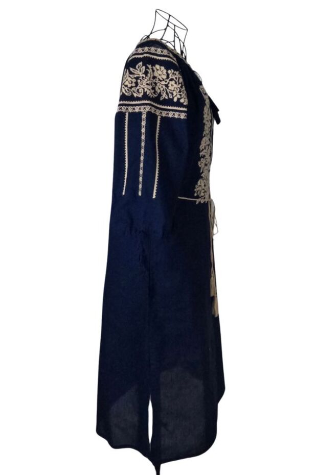 Rochie dama bleumarin/bej - 4