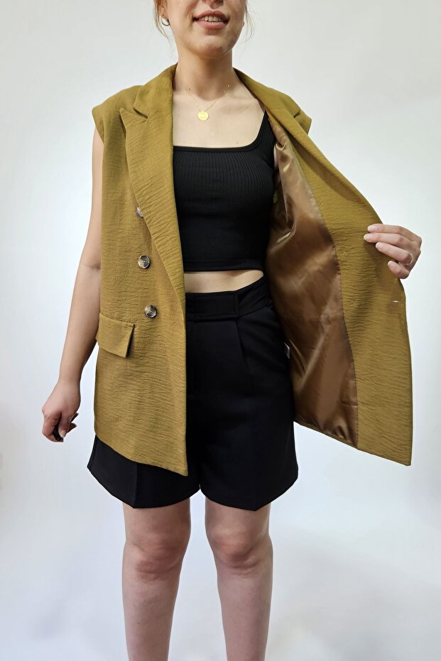 Oversize Women's Sleeveless Blazer Jacket Women's Vest