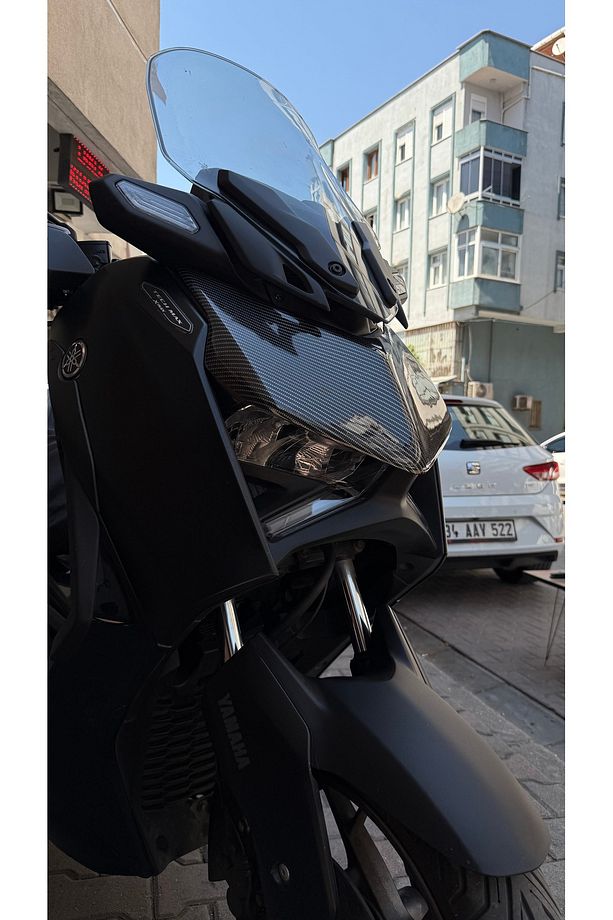 Yamaha Xmax250 (2024-2025) Uyumlu Ön Far Üstü Karbon Desen koruma Kapak - 5