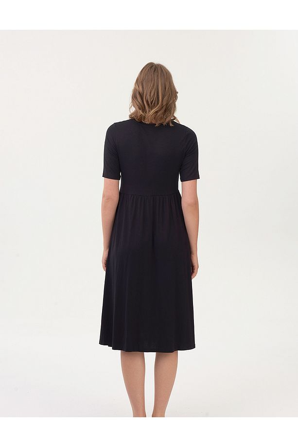 Relaxed Fit Midi Örme Elbise - 4