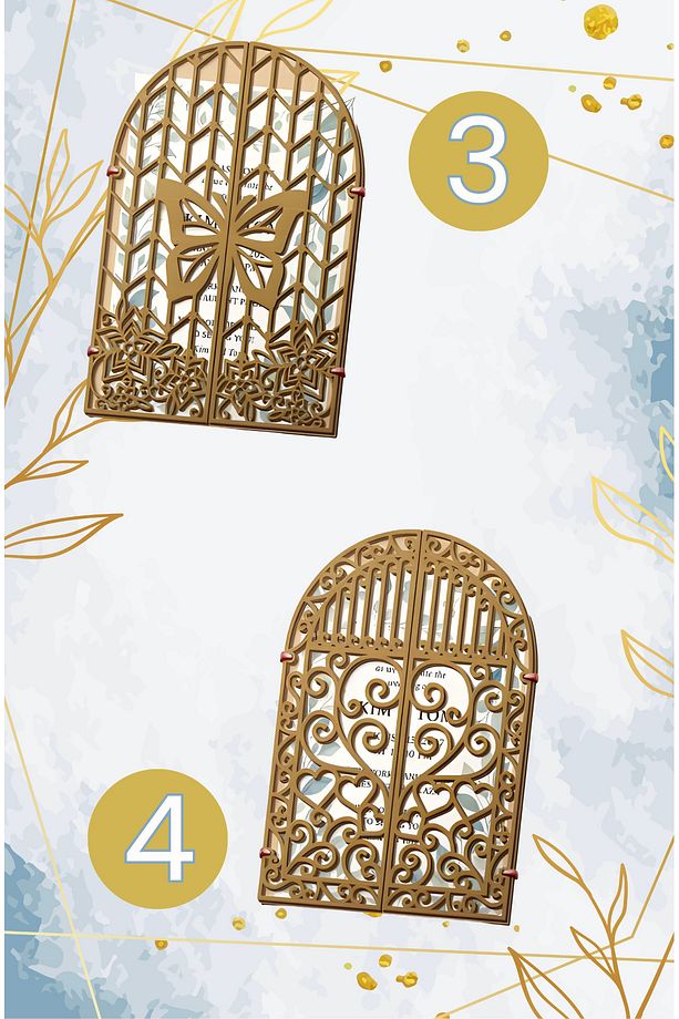 10’lu Ahşap Düğün Davetiyesi Çerçevesi | 15x20cm | 10 Farklı Desen | Nikah Hatırası Çerçeve - 5