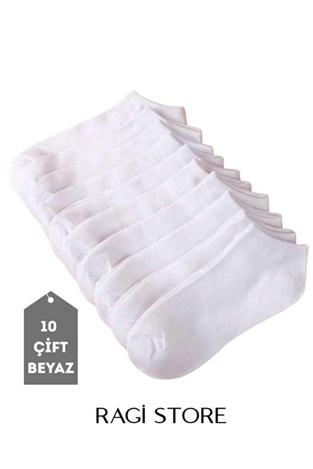 10 Pack White Men's Ankle Booties Socks
