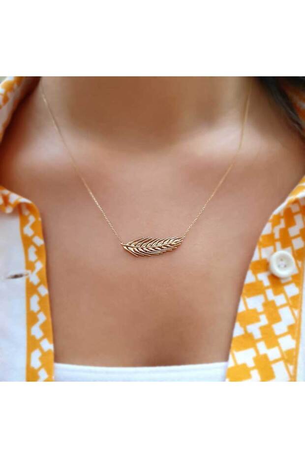 14 Ayar Altın Başak Kolye - 2