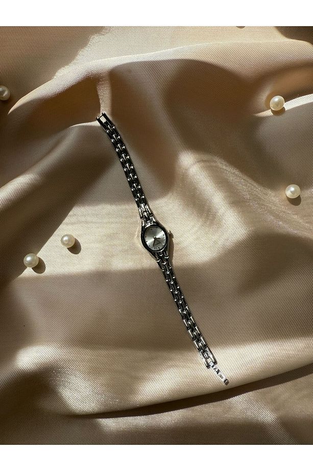 Bs Stıll Hasır Kordon Minimal Kadın Kol Saati Modern Gümüş Renk Vintage (ÇOK KÜÇÜK MODELDİR) - 1