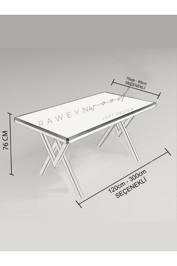 Raweyn Doğal Ahşap Yemek Masası-mutfak Masası-70-100-76 Cm-w Ayak - 3