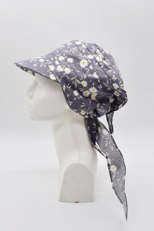 Kadın Safari Bağlamalı Eşarp Siperli Bandana Plaj Şapkası - 1