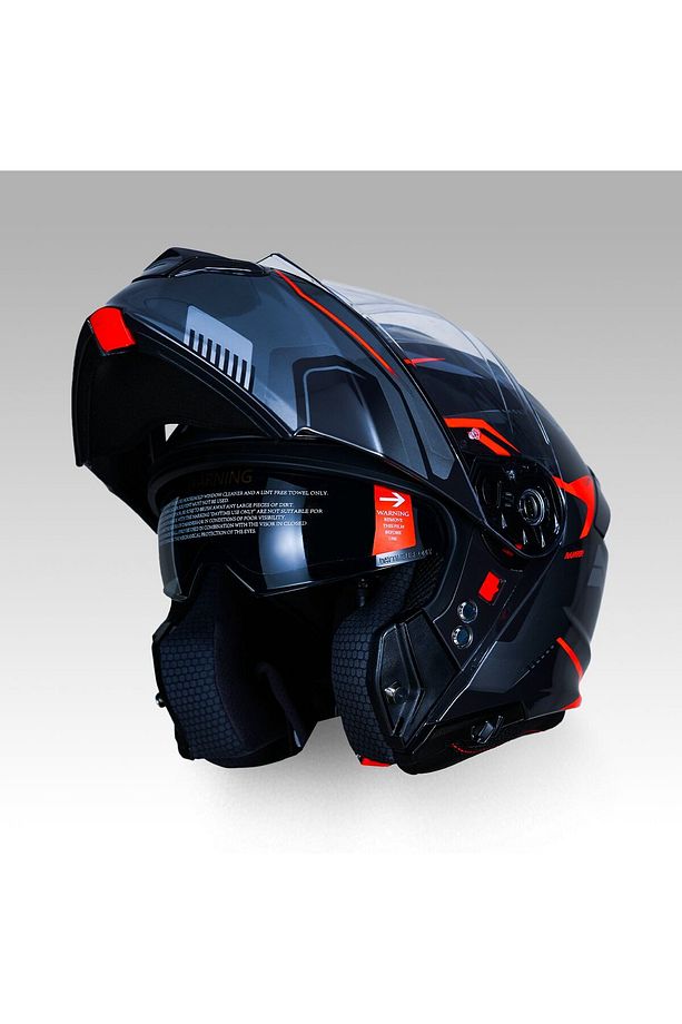 935sv Kask Çene Açılır Motosiklet Parlak Turuncu Çift Vizör Uv Bluetooth Yuvalı Ece 22.06 Mıps - 6