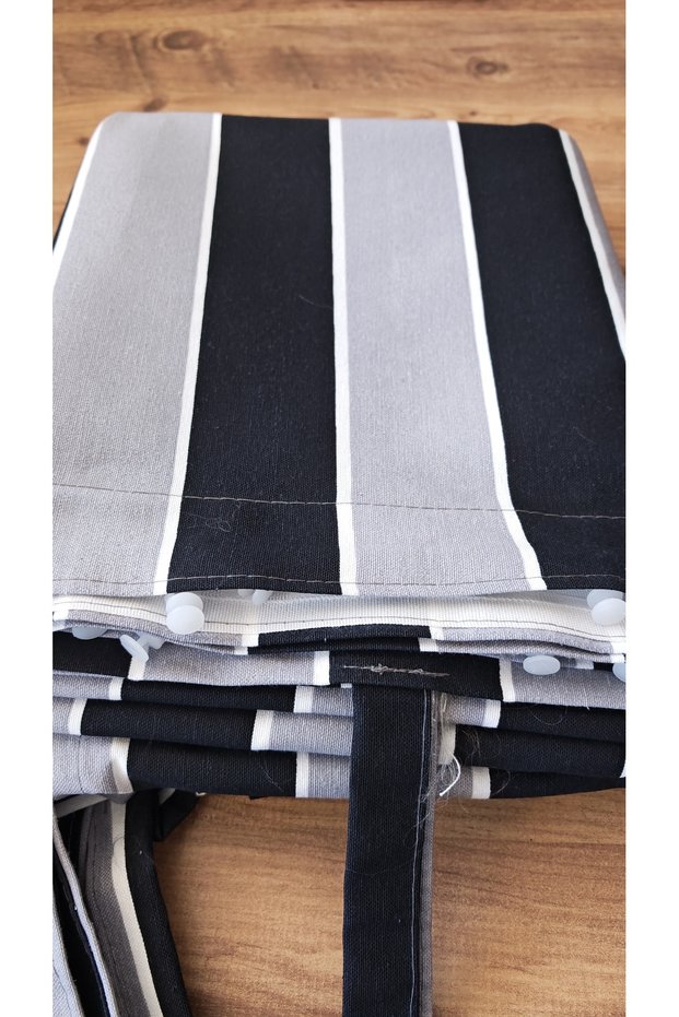 Black Gray Balcony Curtain Luxury 1St Class Tarpaulin Fabric Rainproof Thick Balcony Tarpaulin with Lace Buttons