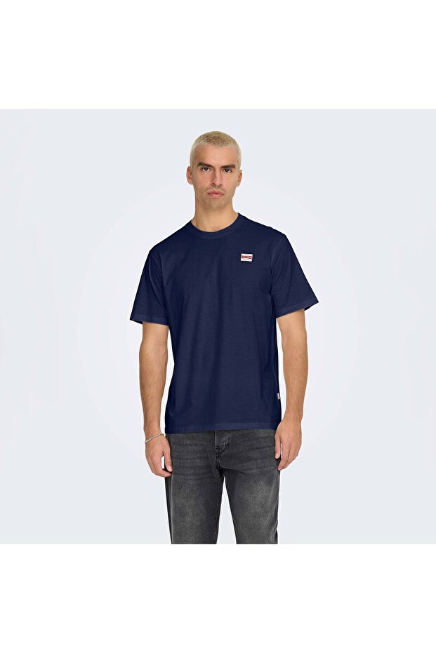 تي شيرت Onsdawson Reg Ss Tee Vd باللون الأزرق الداكن للرجال 22033190