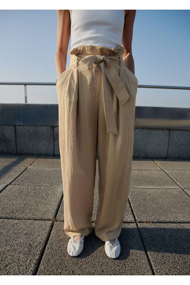 Lyocell paperbag pantolon - 1