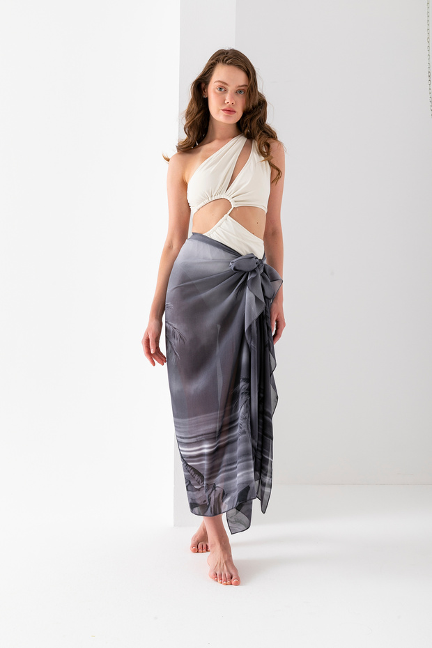 Palm Patterned Beach Pareo, Women's Pareo, Pareo, 100X200 cm