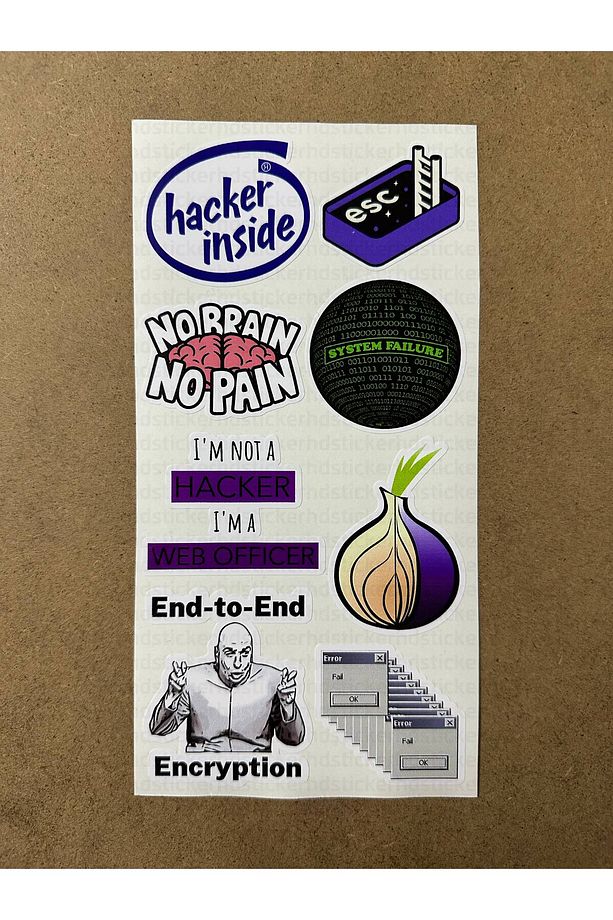 49 Adet Siber Güvenlik Yazılım & Yazılımcı Software Developer Laptop Notebook Etiket Sticker Set P61 - 6