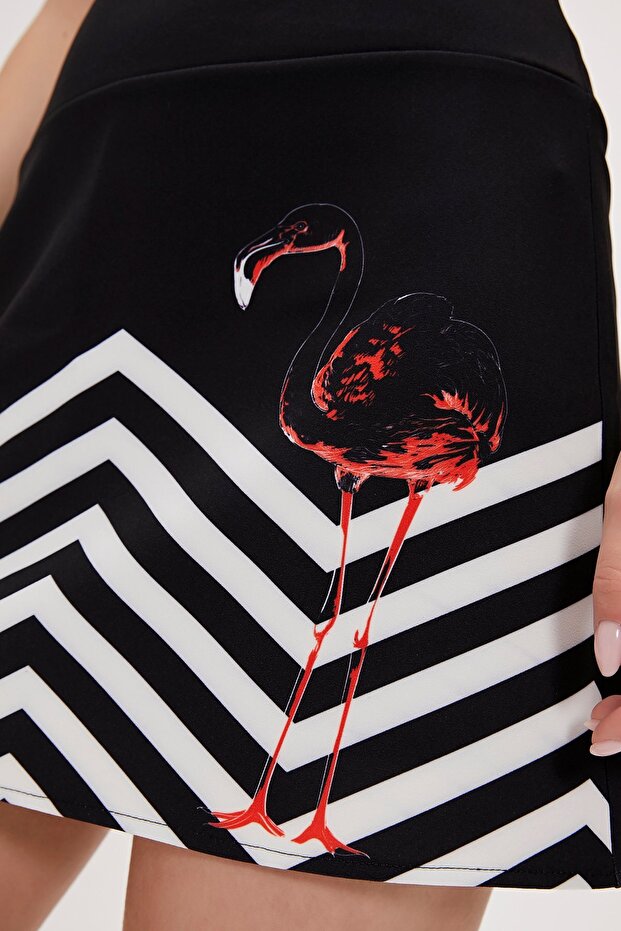 Misty Siyah Baskılı Etek - 4