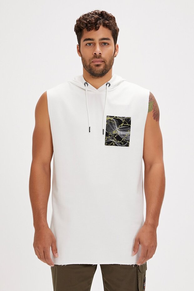 Bolt White Men's Hoodie Sweatshirt